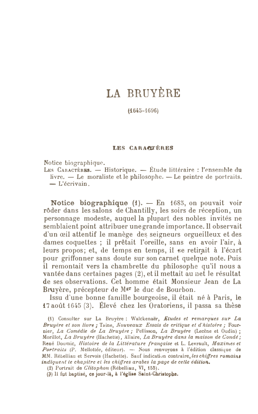 Prévisualisation du document La Bryère (analyse de l'homme et de l'oeuvre)