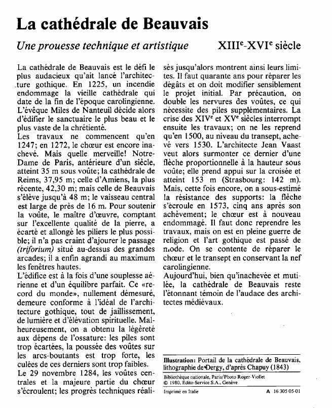 Prévisualisation du document La cathédrale de BeauvaisUne prouesse technique et artistique.