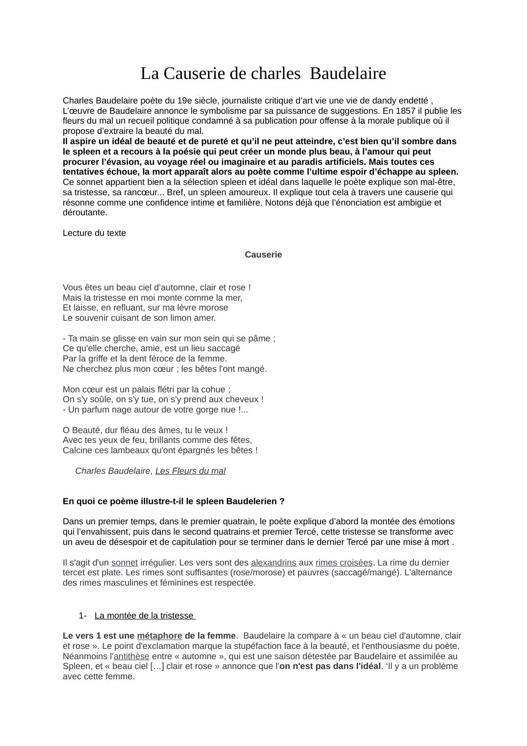 Prévisualisation du document la causerie de Baudelaire