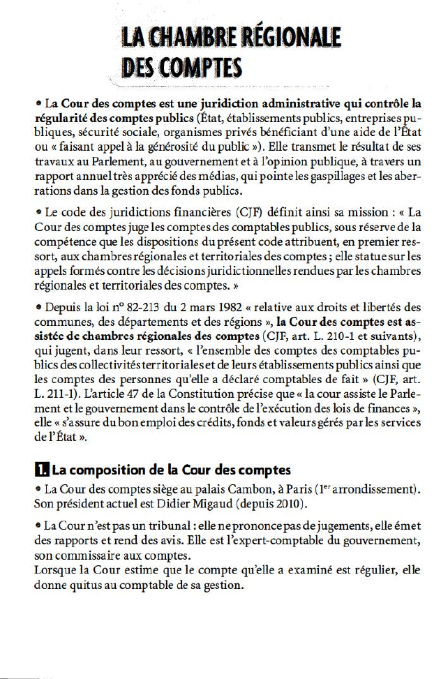 Prévisualisation du document LA CHAMBRE RÉGIONALE DES COMPTES