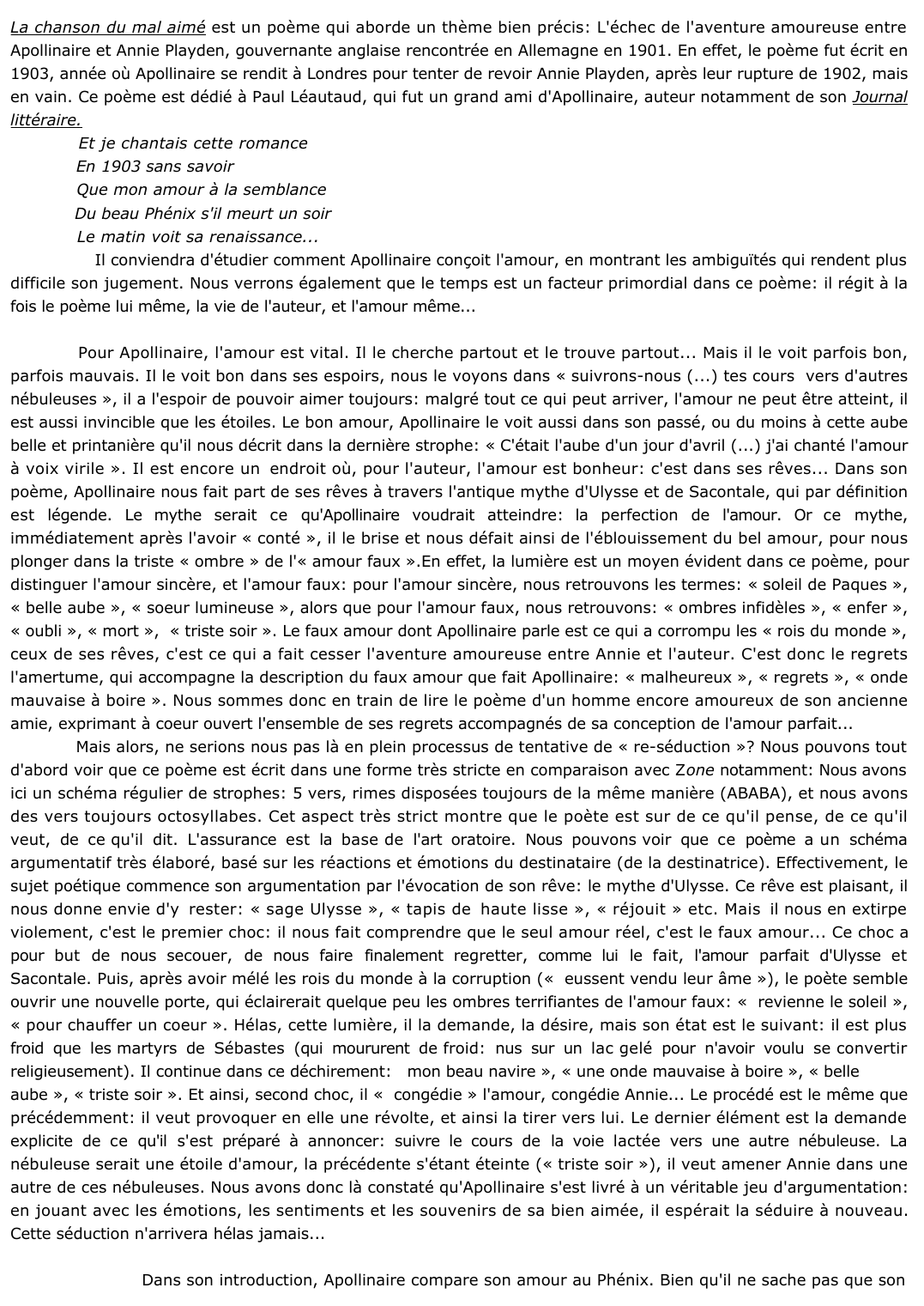 Prévisualisation du document 	La Chanson du mal aimé (Guilaume Apollinaire)