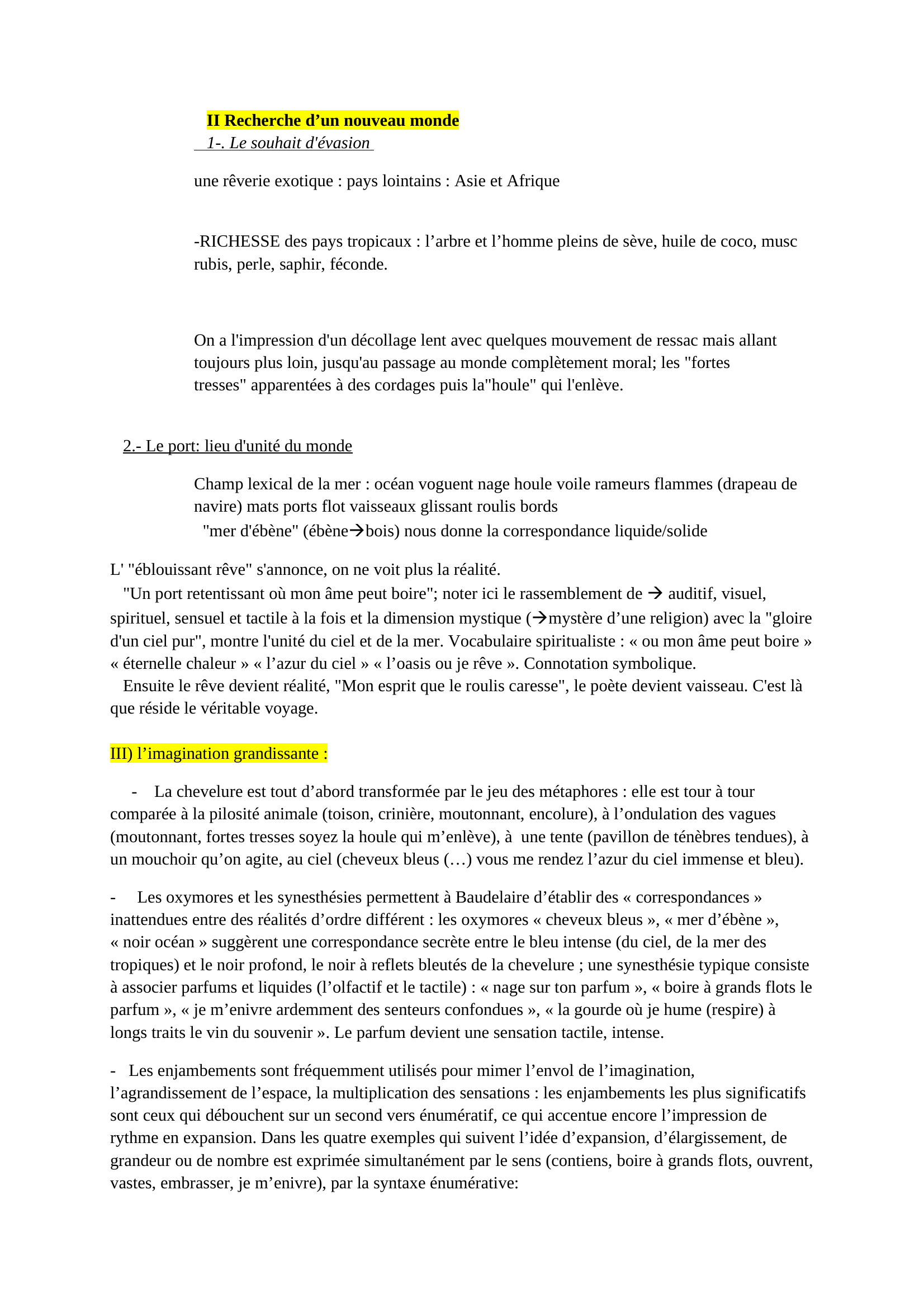 Prévisualisation du document La chevelure Baudelaire ANALYSE