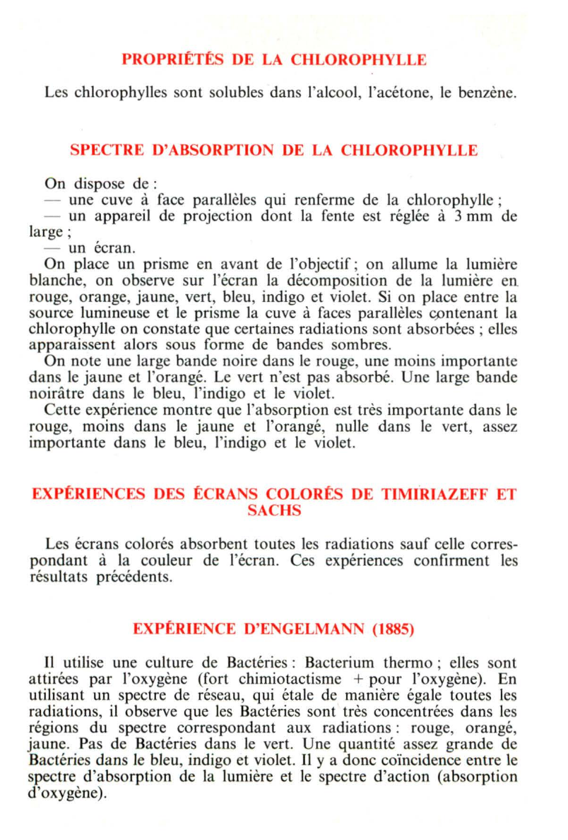 Prévisualisation du document LA CHLOROPHYLLE ET SES PROPRIETES