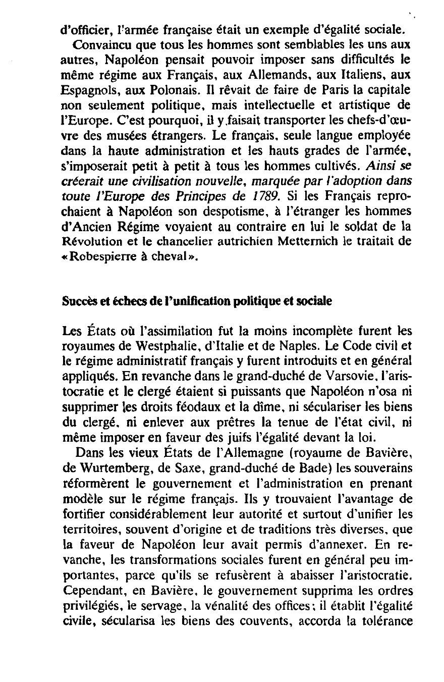 Prévisualisation du document La civilisation européenne à l'époque napoléonienne - Influence française et sentiments nationaux