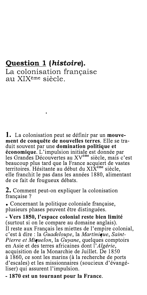 Prévisualisation du document La colonisation française au XIXème siècle.