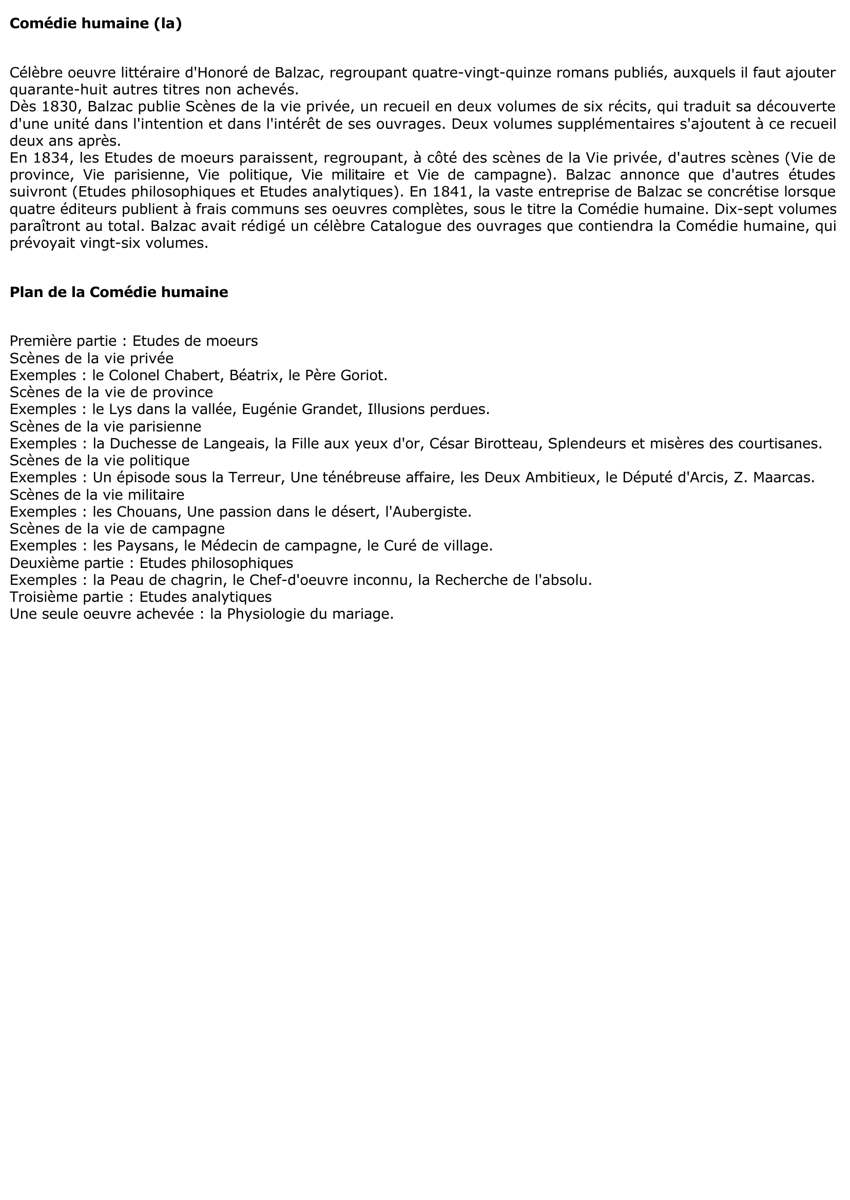 Prévisualisation du document «La Comédie humaine» de Balzac