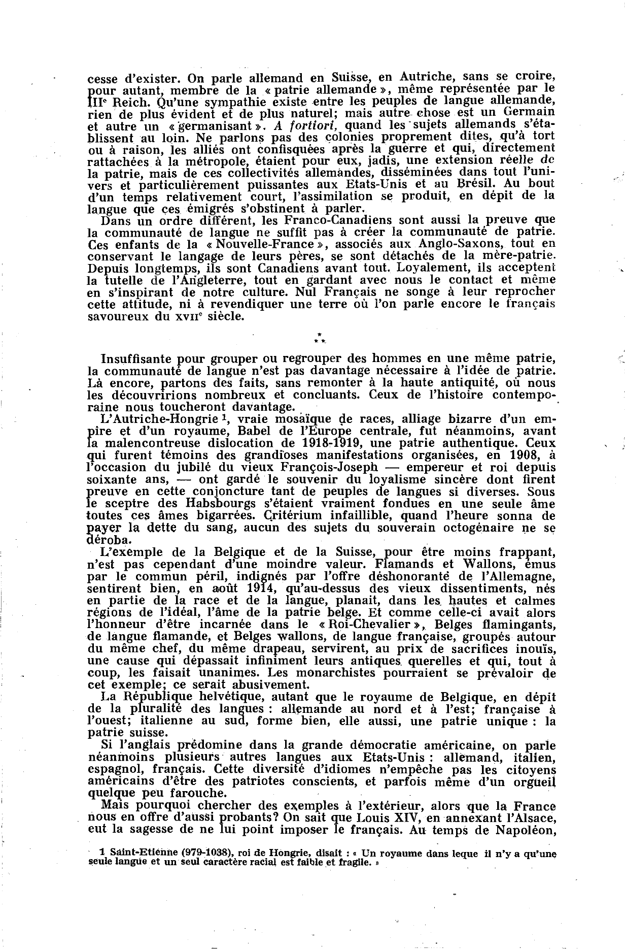 Prévisualisation du document La Communauté de langue vous semble-t-elle un élément indispensable à l'idée de Patrie? N'en est-il pas au moins un élément important ?