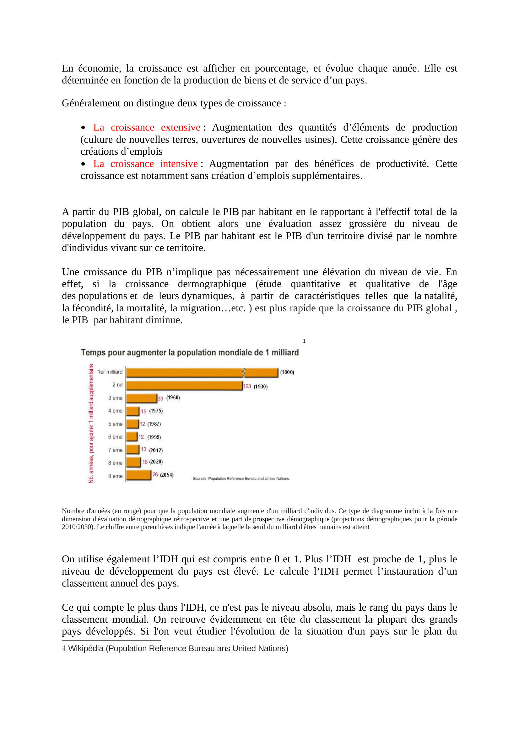 Prévisualisation du document La comparaison du PIB/ habitant  et de l’IDH entre plusieurs pays