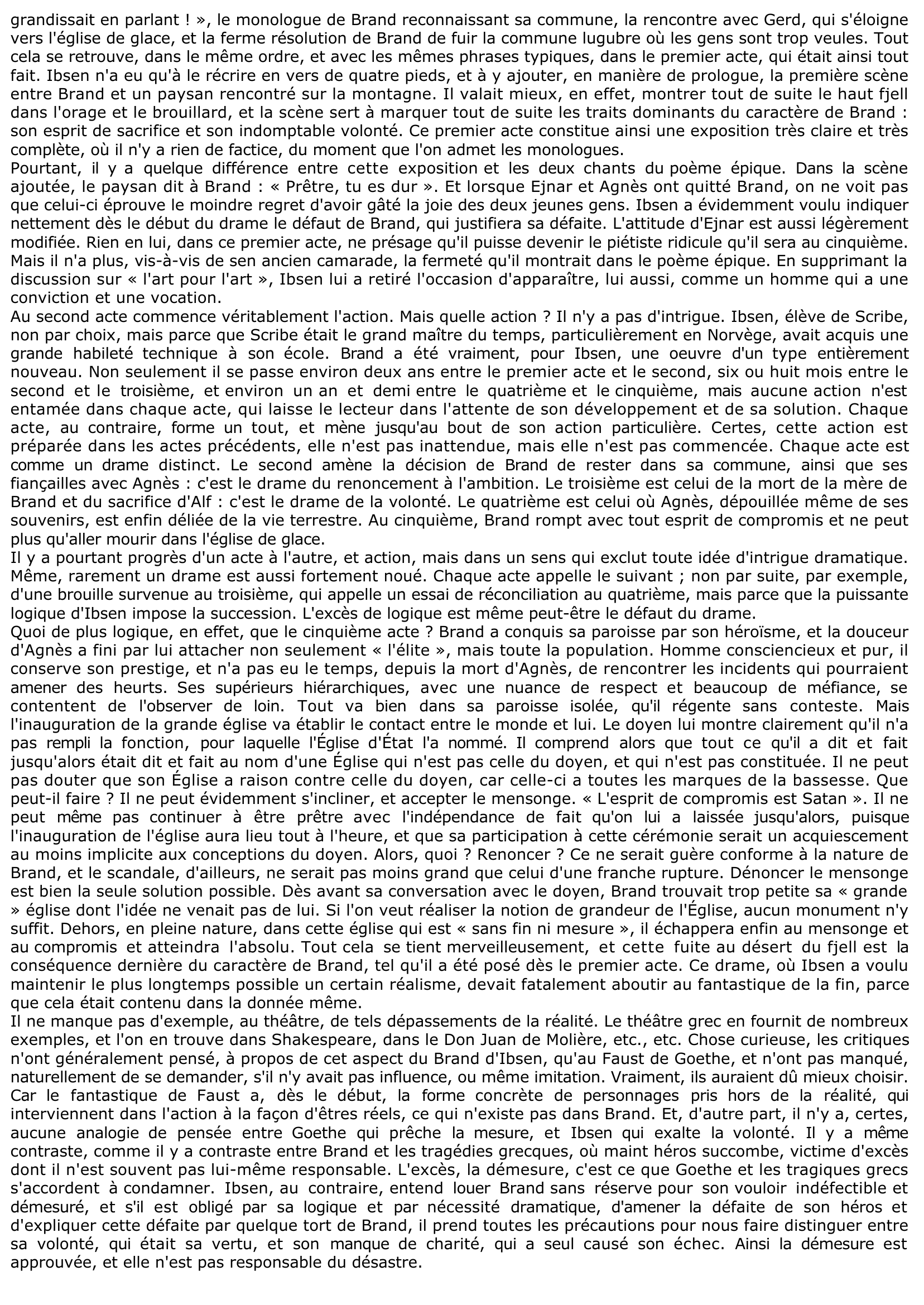 Prévisualisation du document LA COMPOSITION DU BRAND d'IBSEN - ANALYSE LITTÉRAIRE