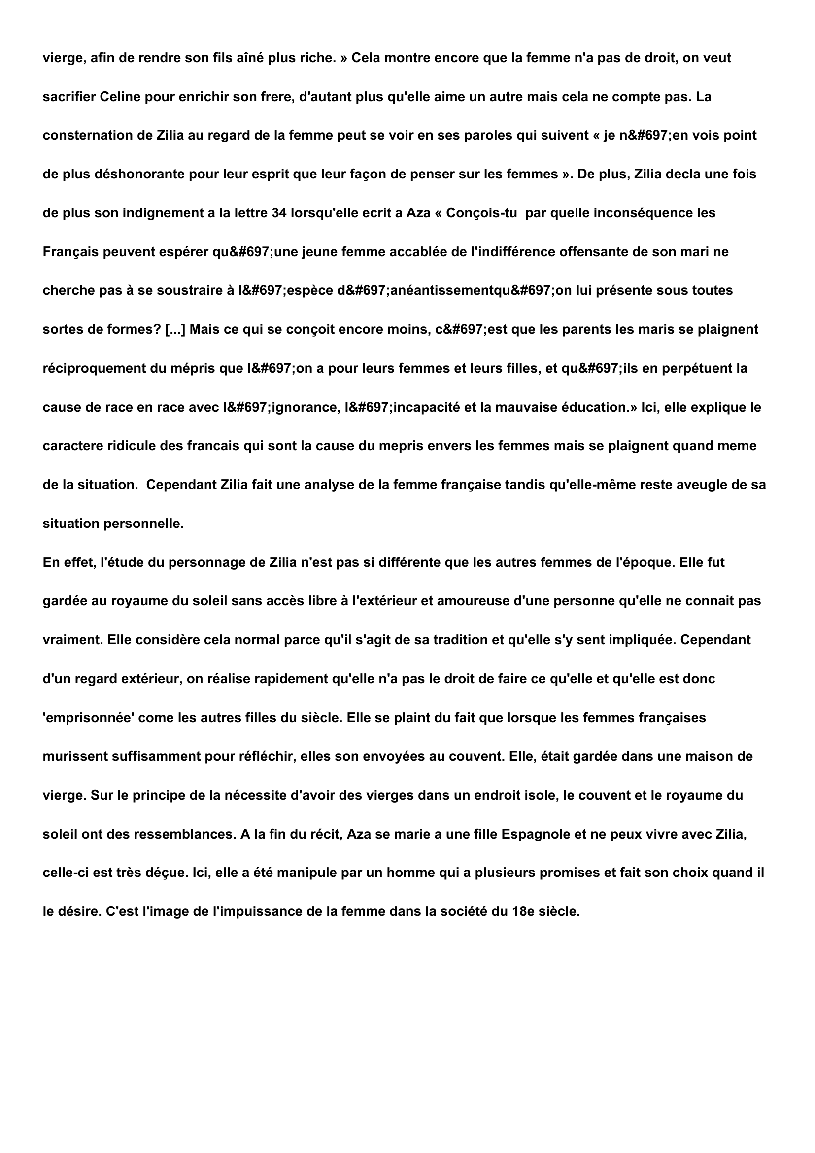 Prévisualisation du document La condition feminine dans Lettre d'une Peruvienne
