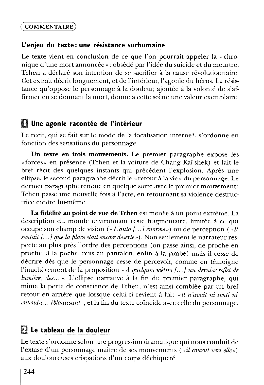 Prévisualisation du document La Condition humaine (2)  La Condition humaine, IV, « I I avril », Folio (Gallimard), pp. 235-236.