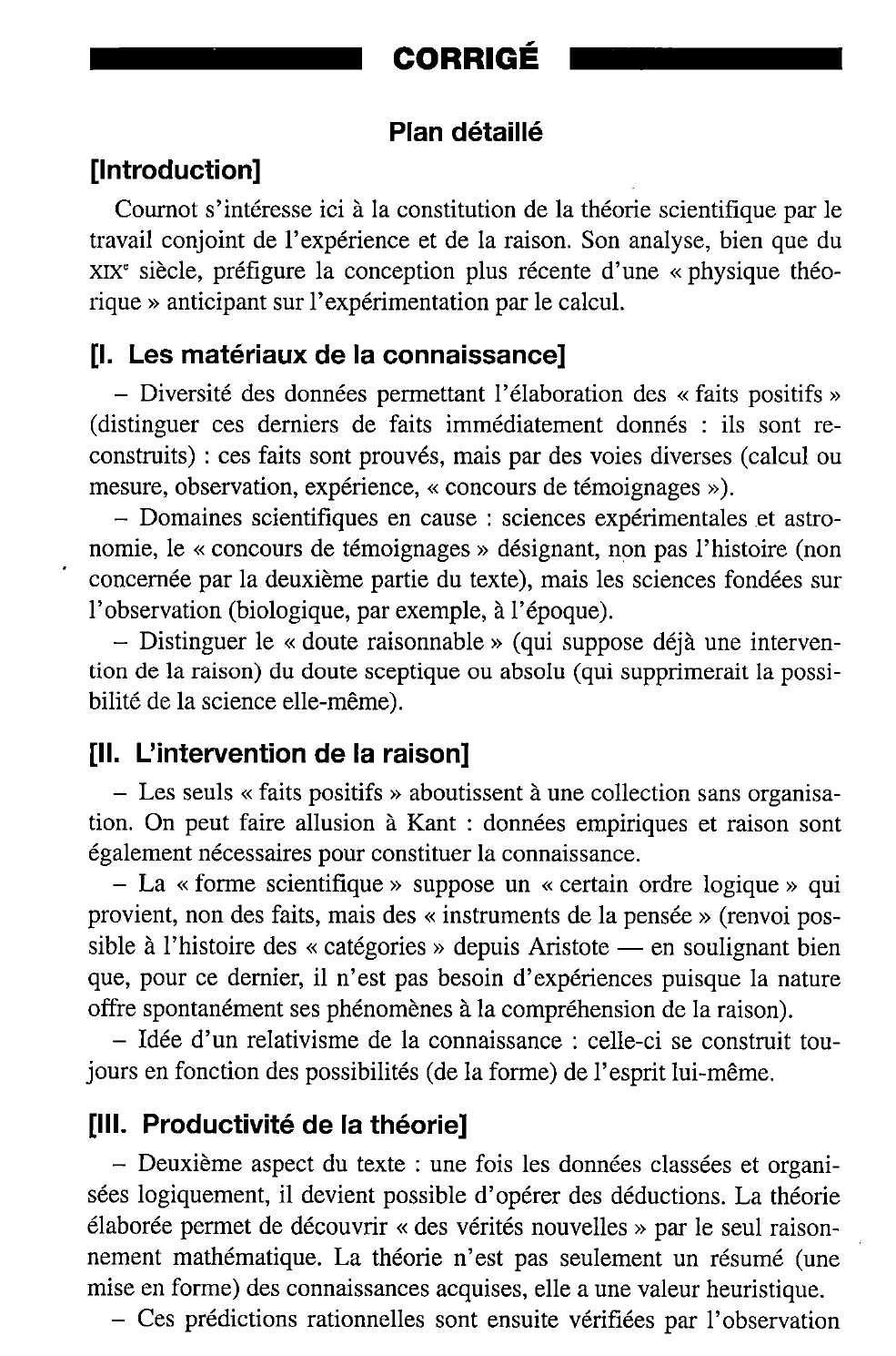 Prévisualisation du document LA CONNAISSANCE ET LA RAISON - COURNOT