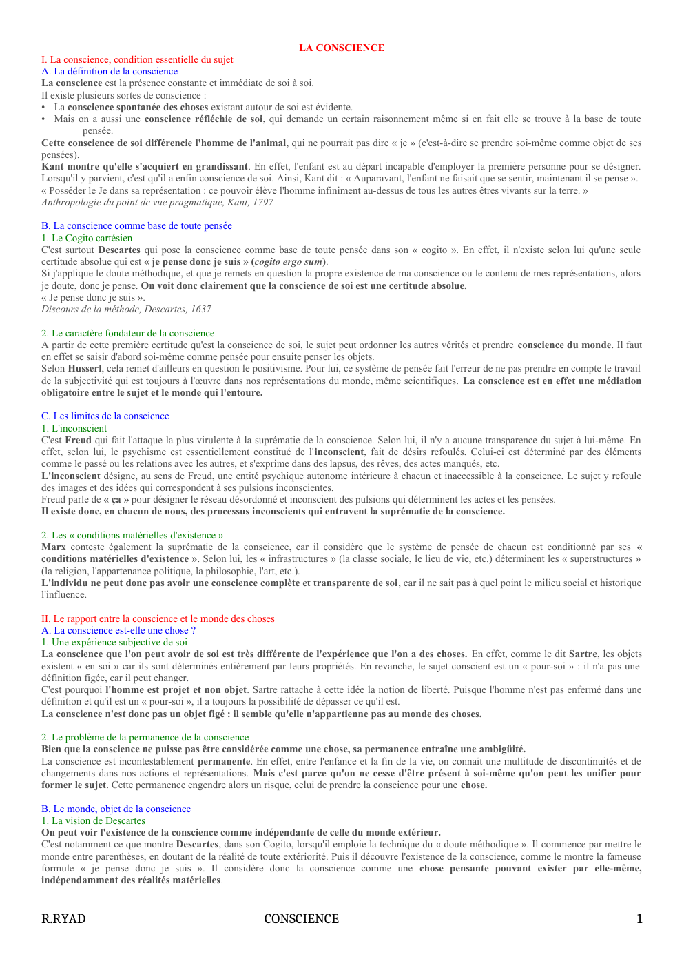 Prévisualisation du document La conscience