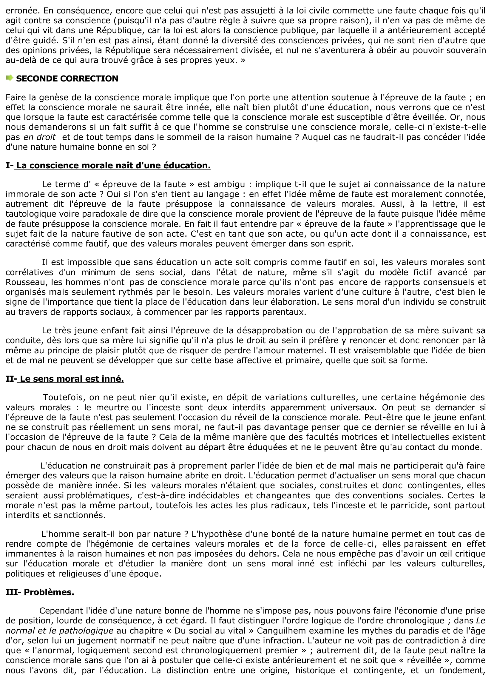 Prévisualisation du document La conscience morale provient-elle de l'épreuve de la faute 	?