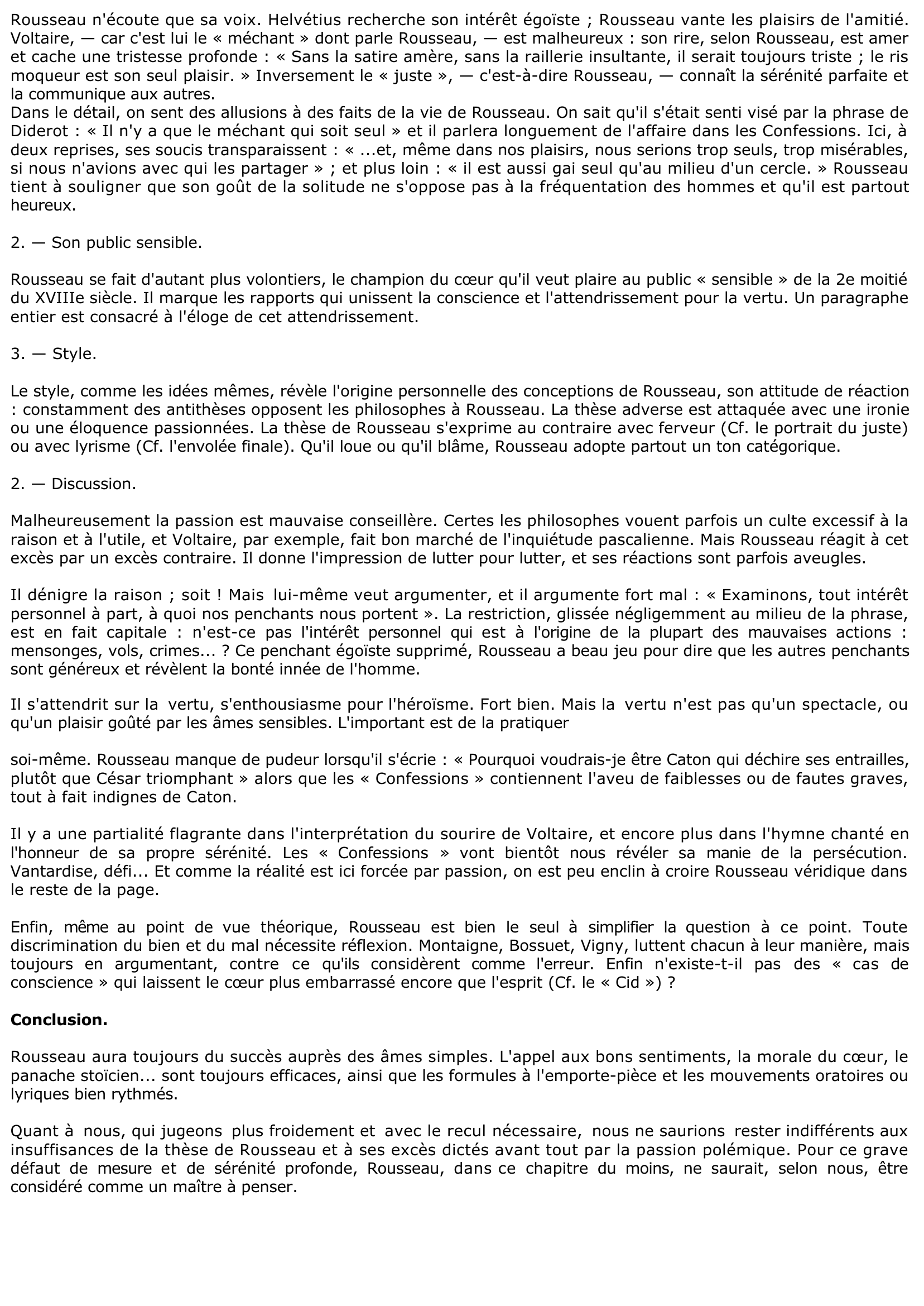 Prévisualisation du document LA CONSCIENCE... SELON ROUSSEAU (Emile, Livre IV.)