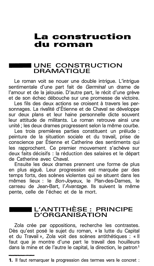Prévisualisation du document La construction du roman - Germinal (Zola)