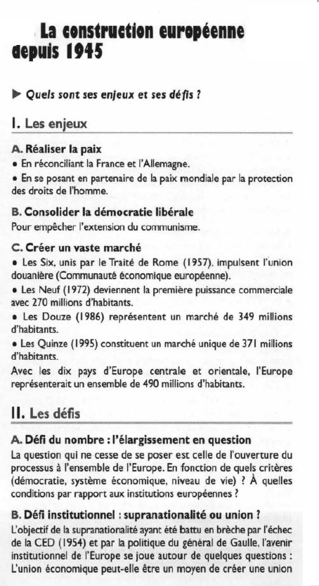 Prévisualisation du document La construction européenne DEPUIS 1945
