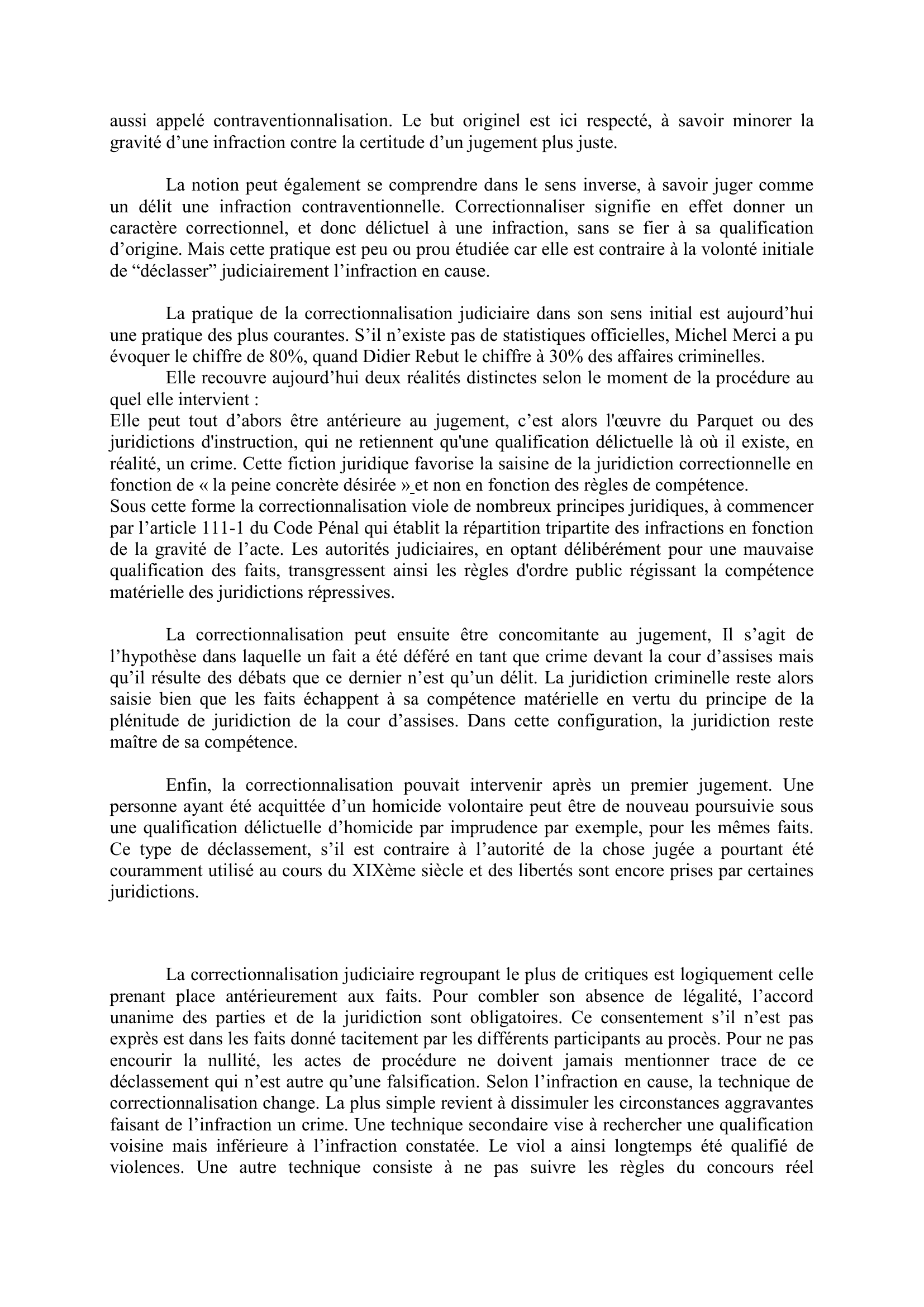 Prévisualisation du document La correctionnalisation judiciaire