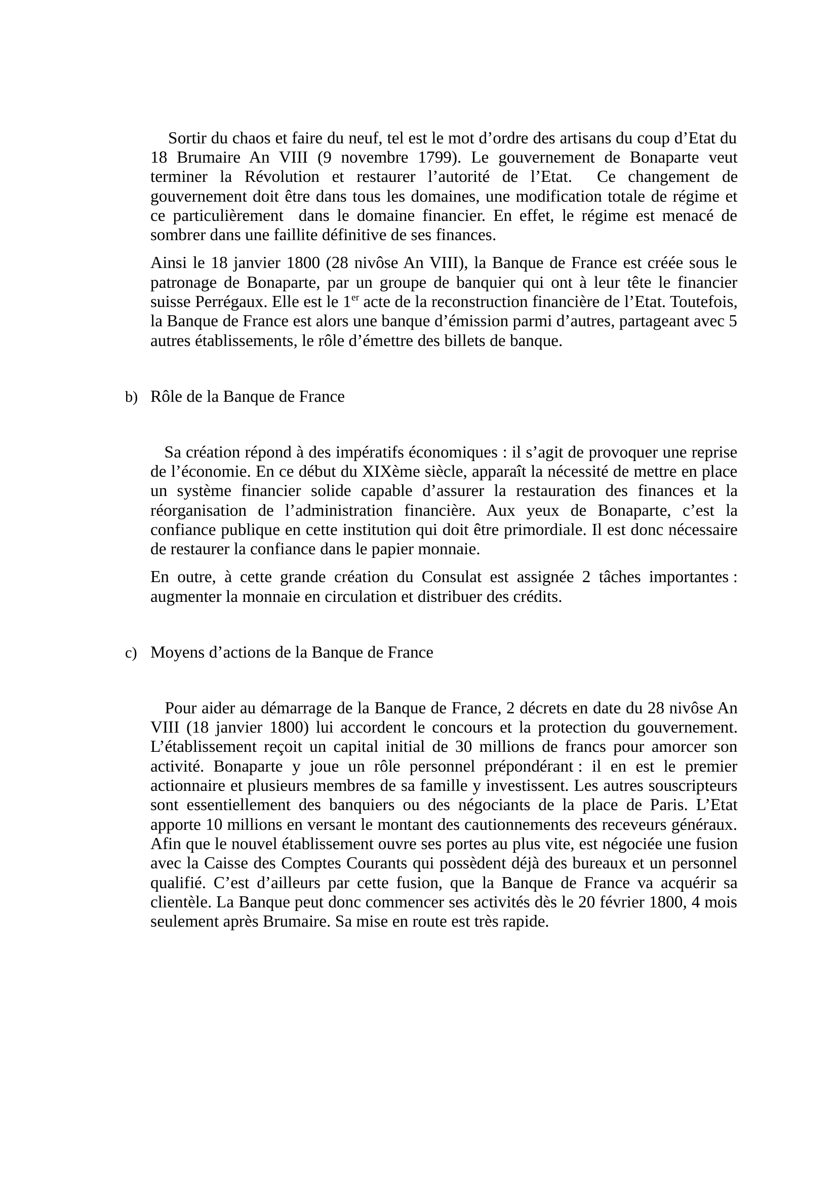 Prévisualisation du document La création de la Banque de France