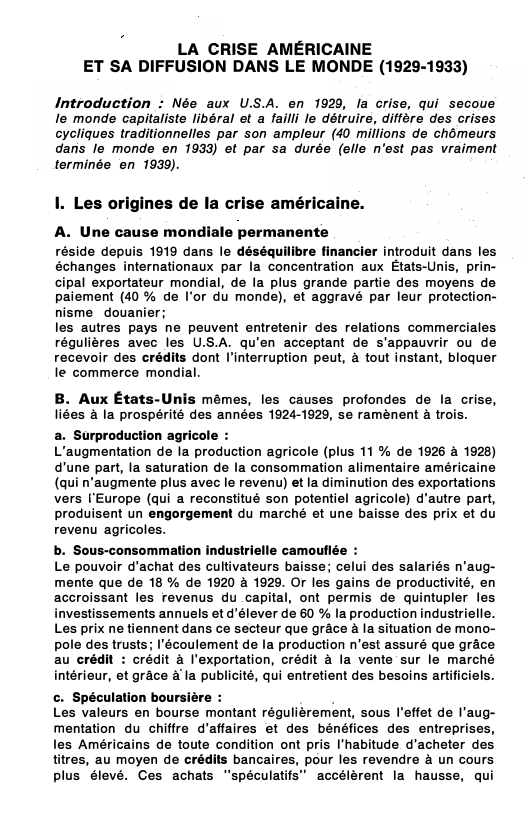 Prévisualisation du document LA CRISE AMÉRICAINE ET SA DIFFUSION DANS LE MONDE (1929-1933)