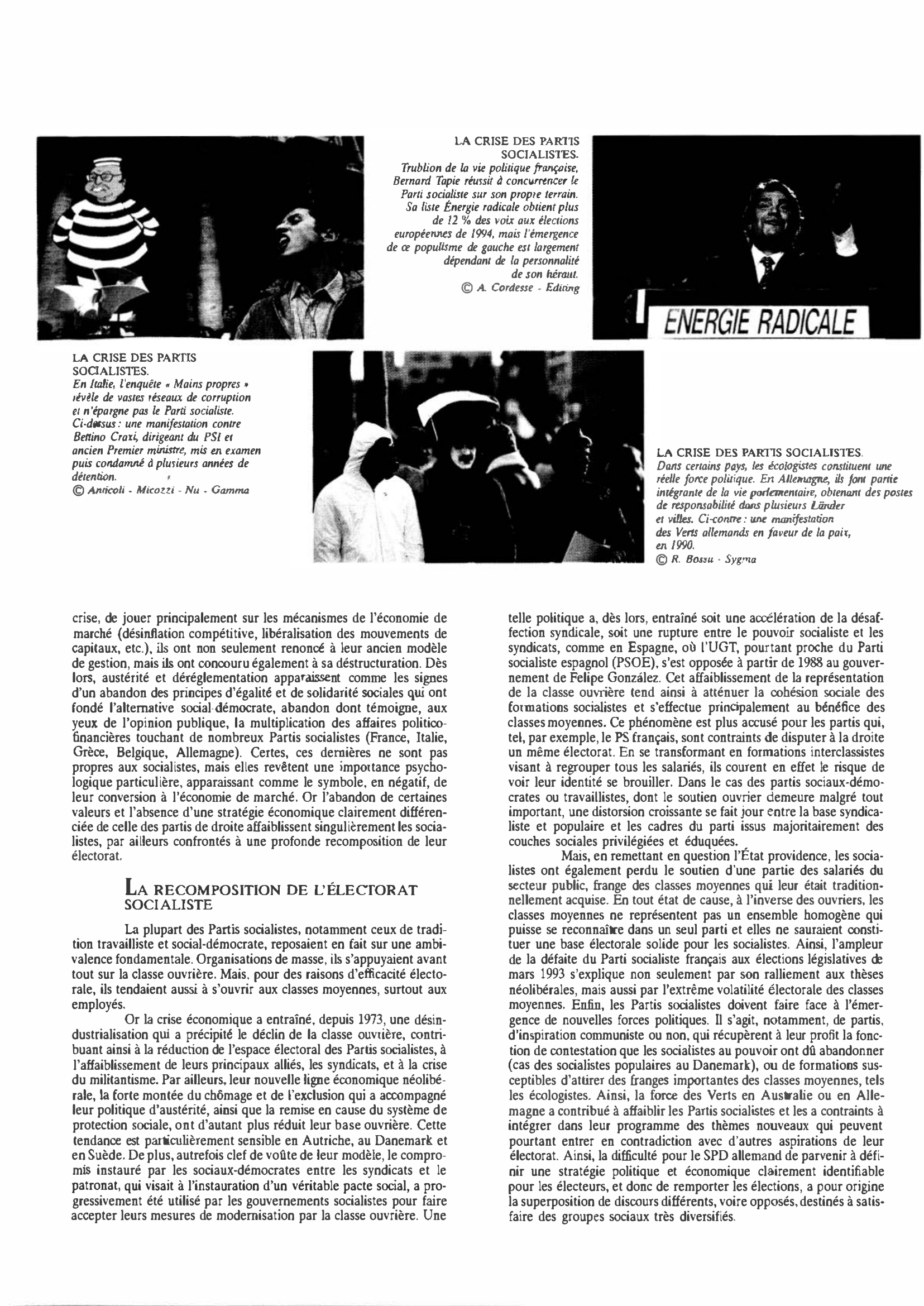 Prévisualisation du document LA CRISE DES  PARTIS SOCIALISTES de 1990 à 1994 : Histoire