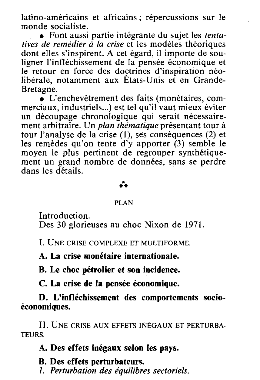 Prévisualisation du document LA CRISE ÉCONOMIQUE MONDIALE DE 1971 A 1981. HISTOIRE.