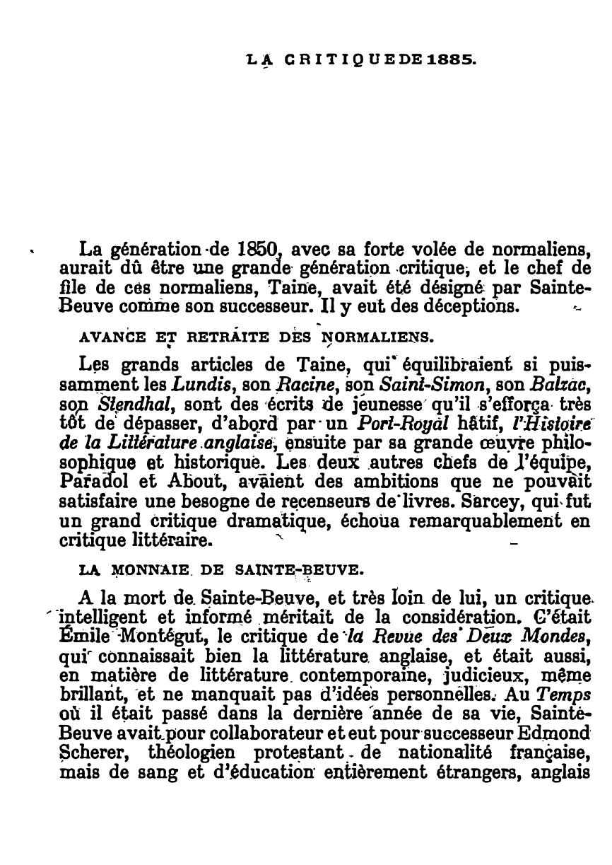 Prévisualisation du document LA CRITIQUE DE 1885