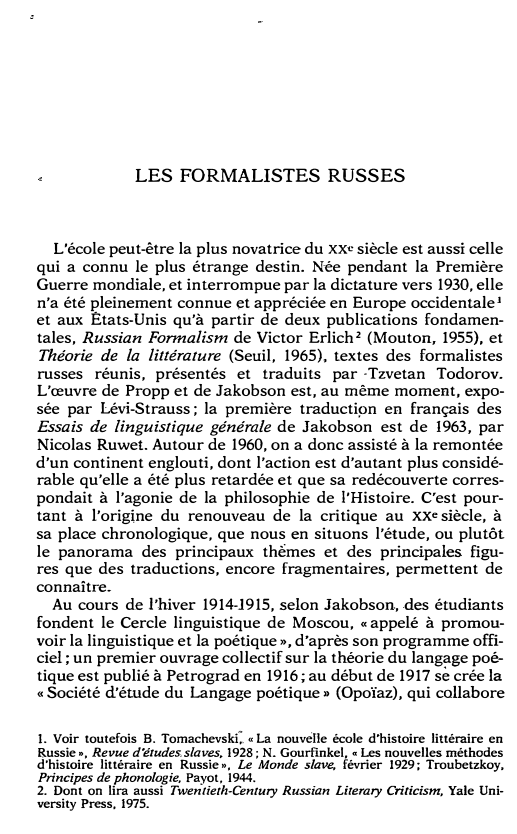 Prévisualisation du document La critique littéraire: LES FORMALISTES RUSSES