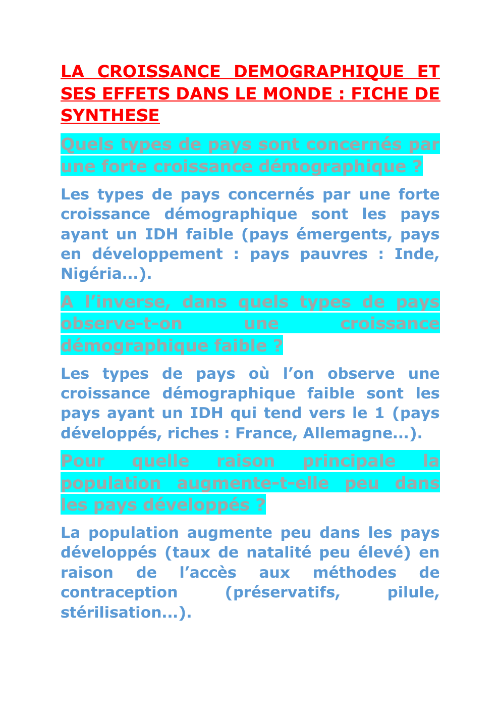 Prévisualisation du document La croissance démographique
