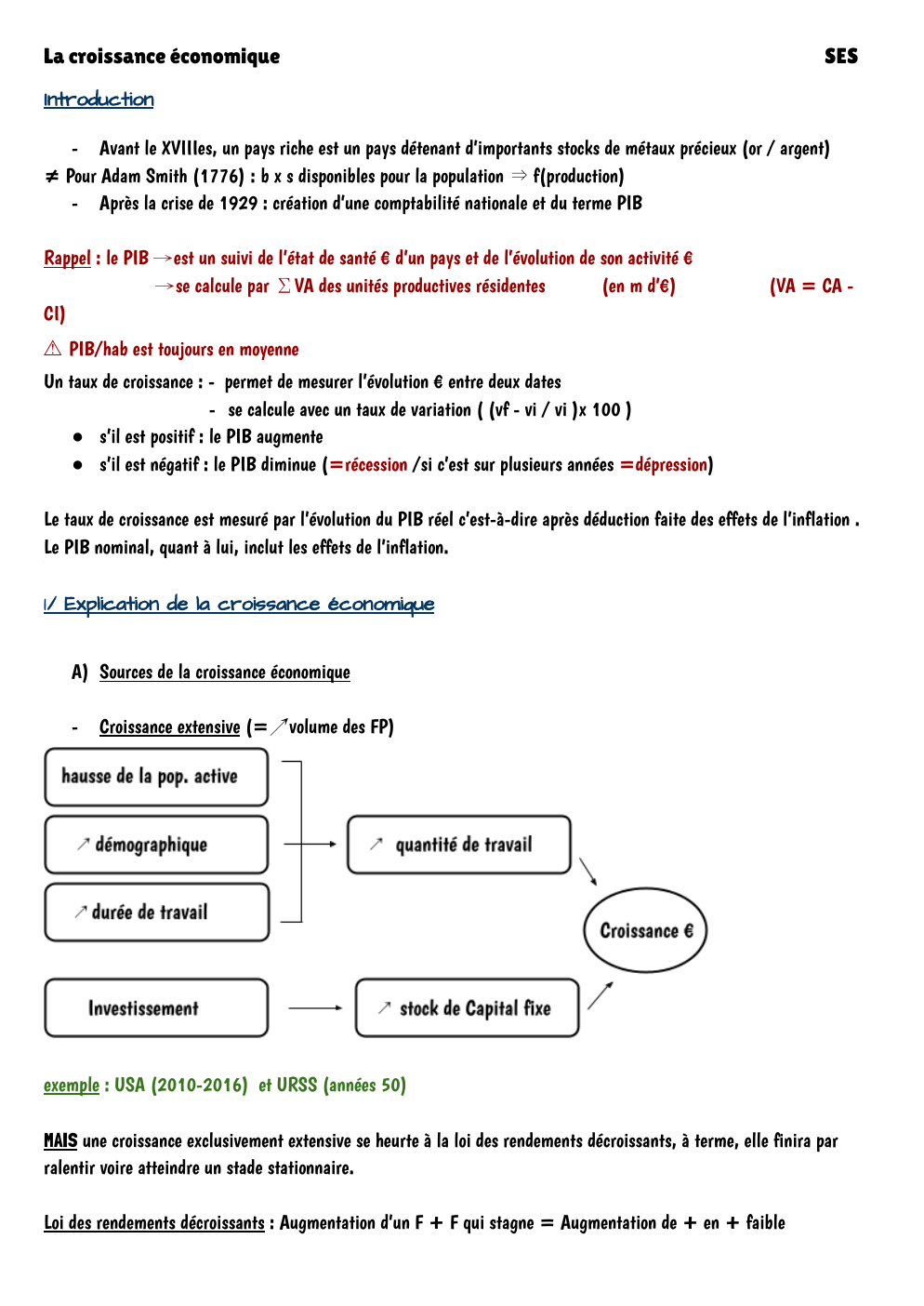 Prévisualisation du document La croissance économique  SES  Chapitre : Croissance €