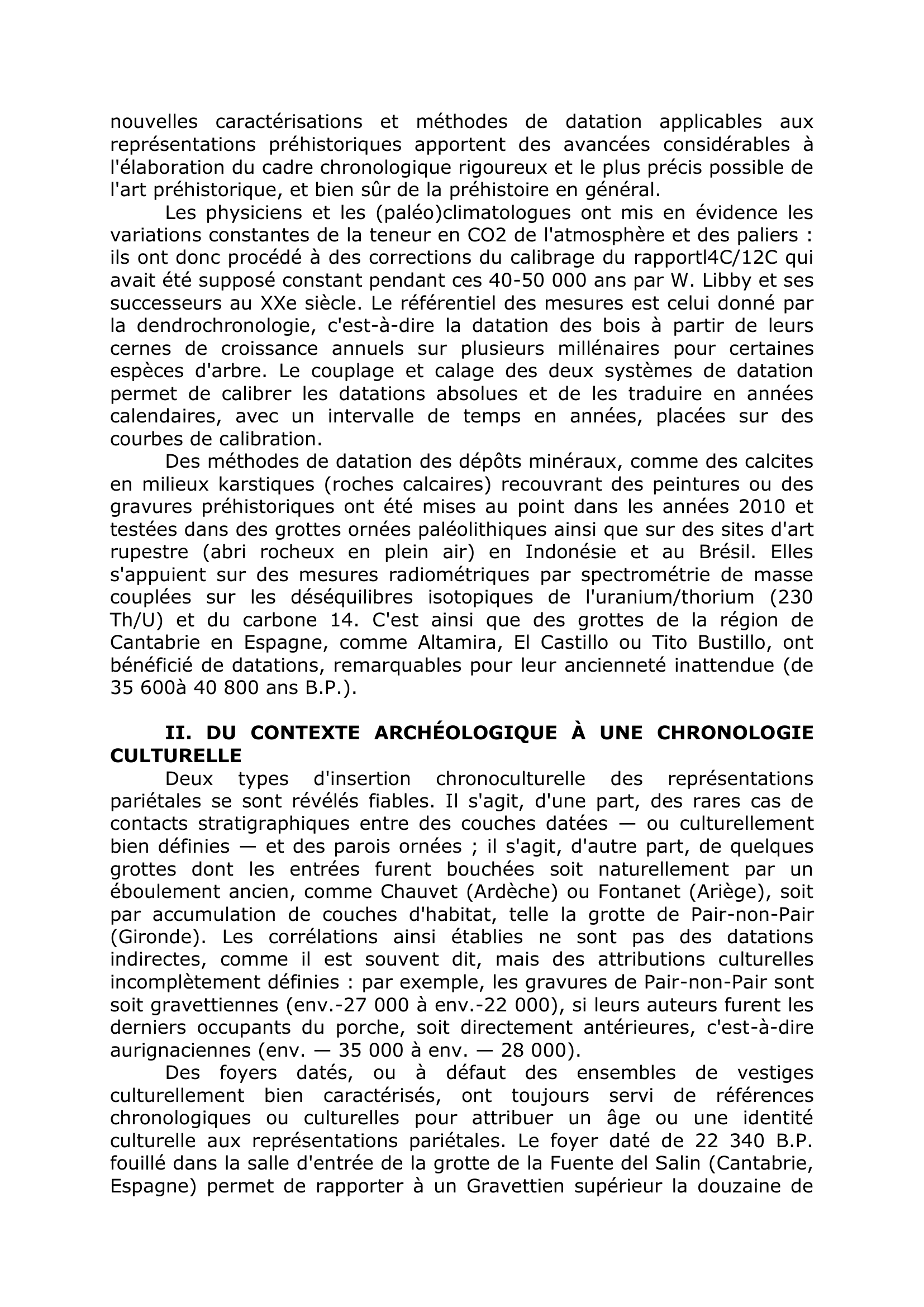 Prévisualisation du document LA DATATION DES GROTTES PRÉHISTORIQUES