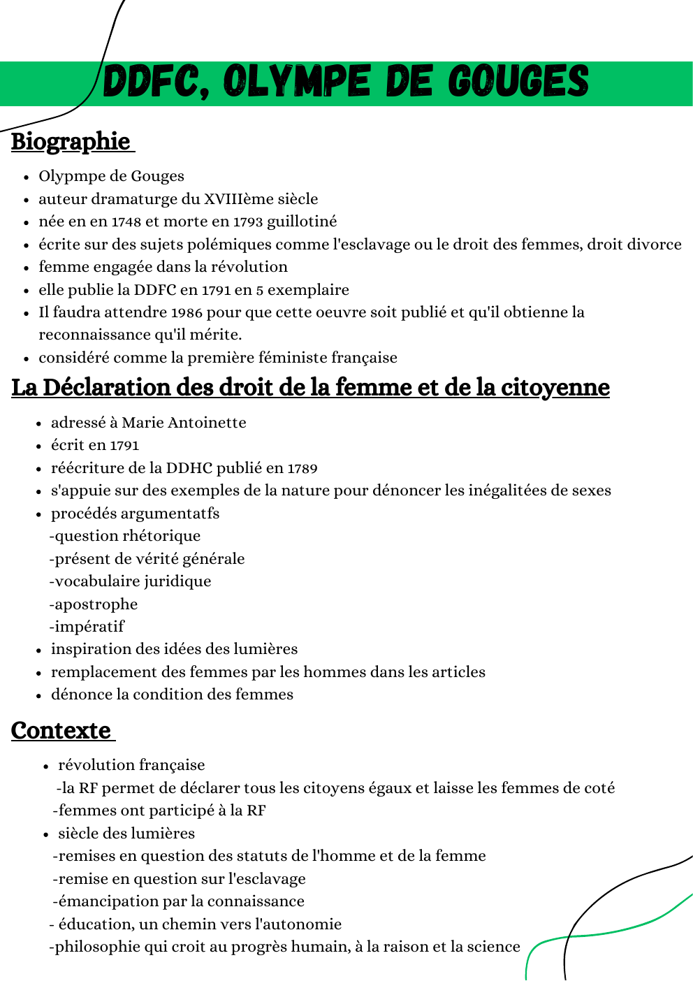 Prévisualisation du document la DDFC, Olympe de Gouges