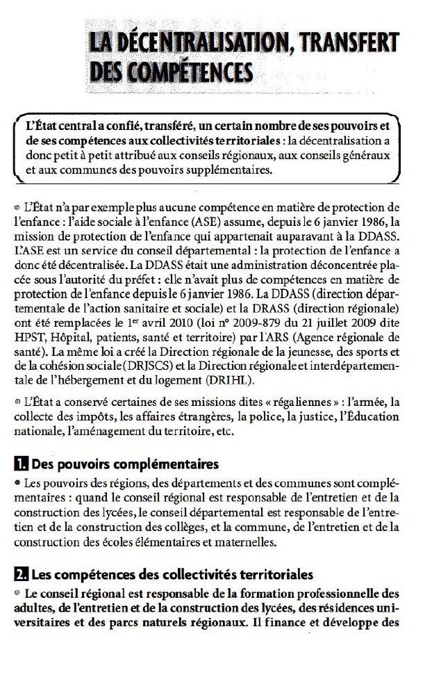 Prévisualisation du document LA DECENTRALISATION, TRANSFERT DES COMPÉTENCES