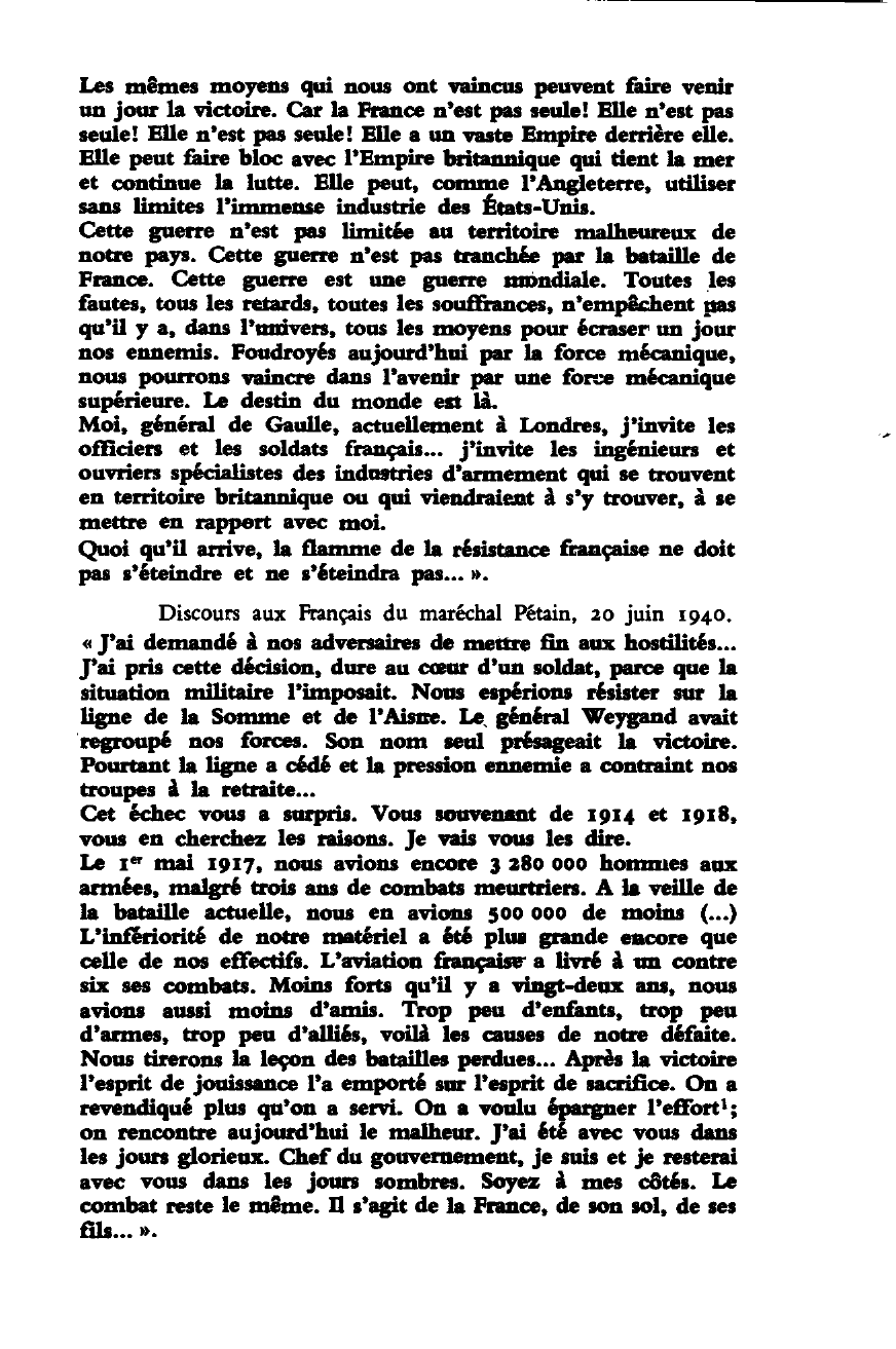 Prévisualisation du document La défaite française en mai-juin 1940 - Appel aux Français, général de Gaulle, 18 juin 1940 (commentaire de texte)