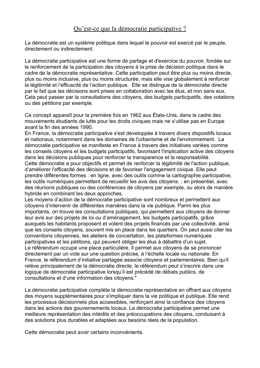 Prévisualisation du document la démocratie participative