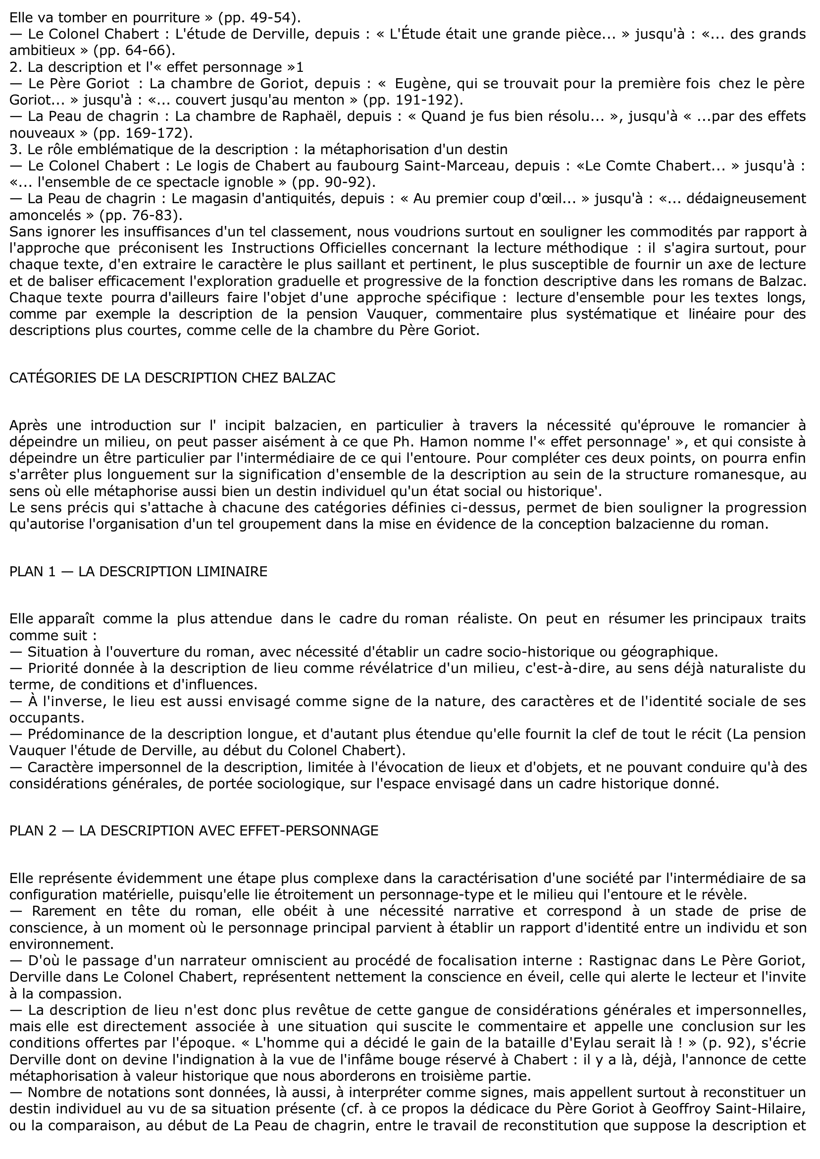 Prévisualisation du document « La description chez Balzac »