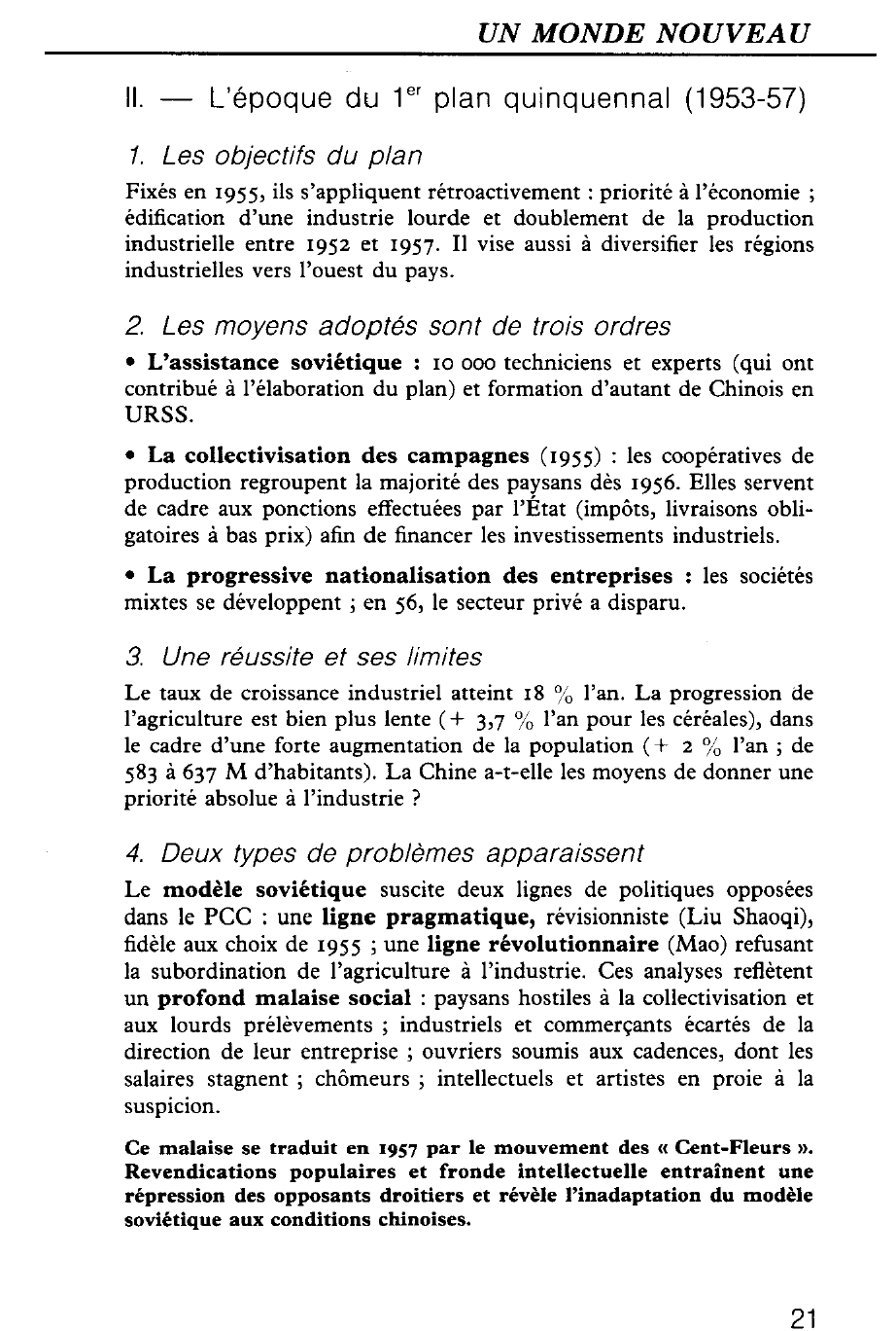 Prévisualisation du document LA DIFFICILE TRANSITION CHINOISE VERS LE SOCIALISME (1949-1962) - HISTOIRE