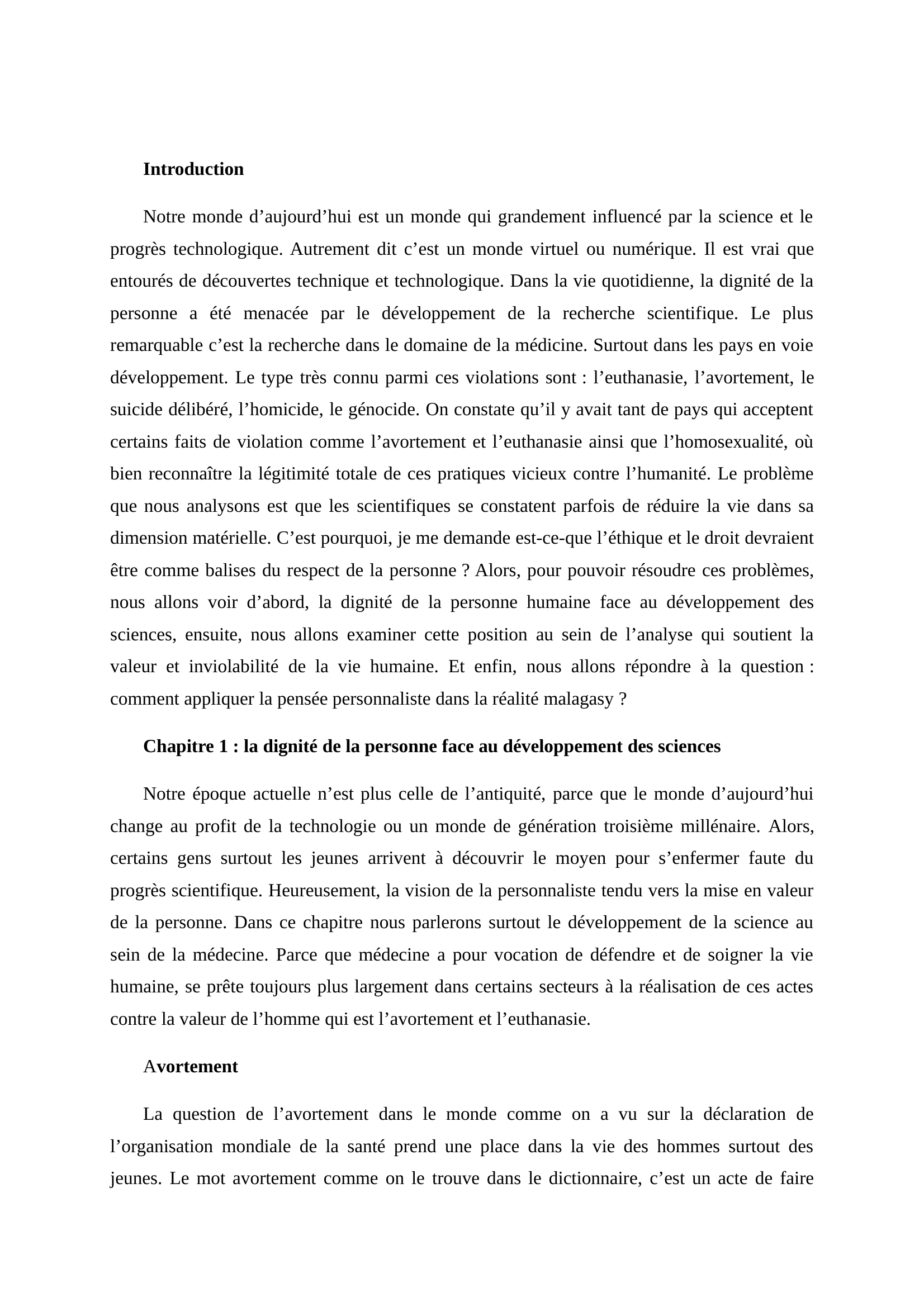 Prévisualisation du document LA DIGNITÉ DE LA PERSONNE HUMAINE FACE AU MONDE D'AUJOURD'HUI