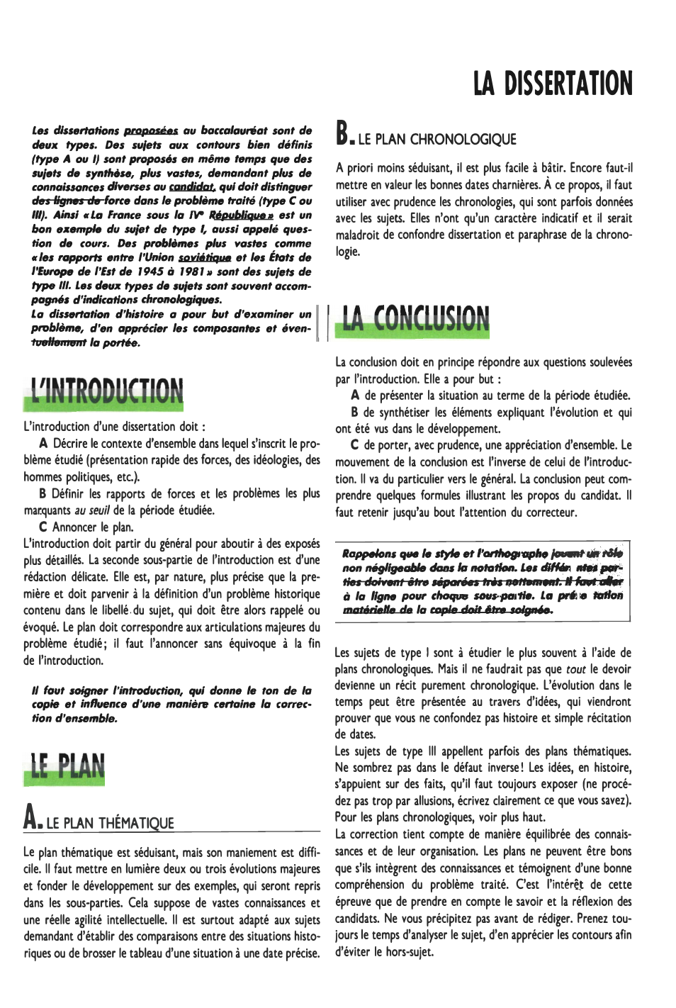 Prévisualisation du document LA DISSERTATION EN HISTOIRE