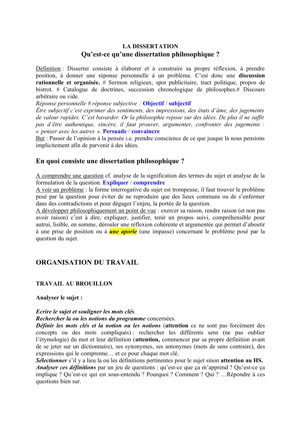 Prévisualisation du document LA DISSERTATION  Qu’est-ce qu’une dissertation philosophique ?