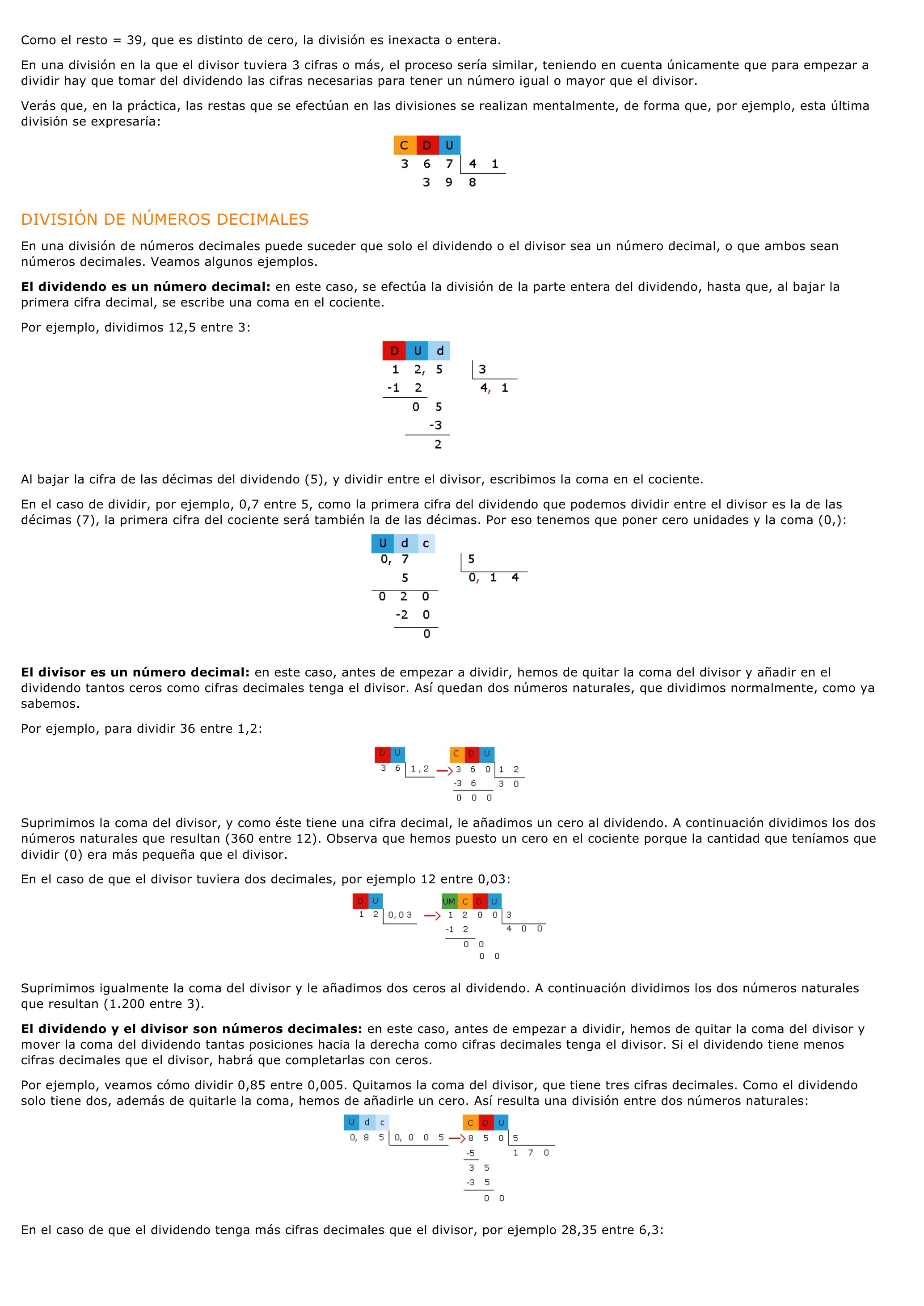 Prévisualisation du document La división - (espagnol - collège).