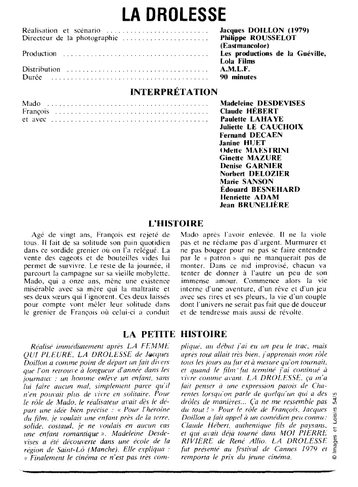 Prévisualisation du document LA DROLESSE