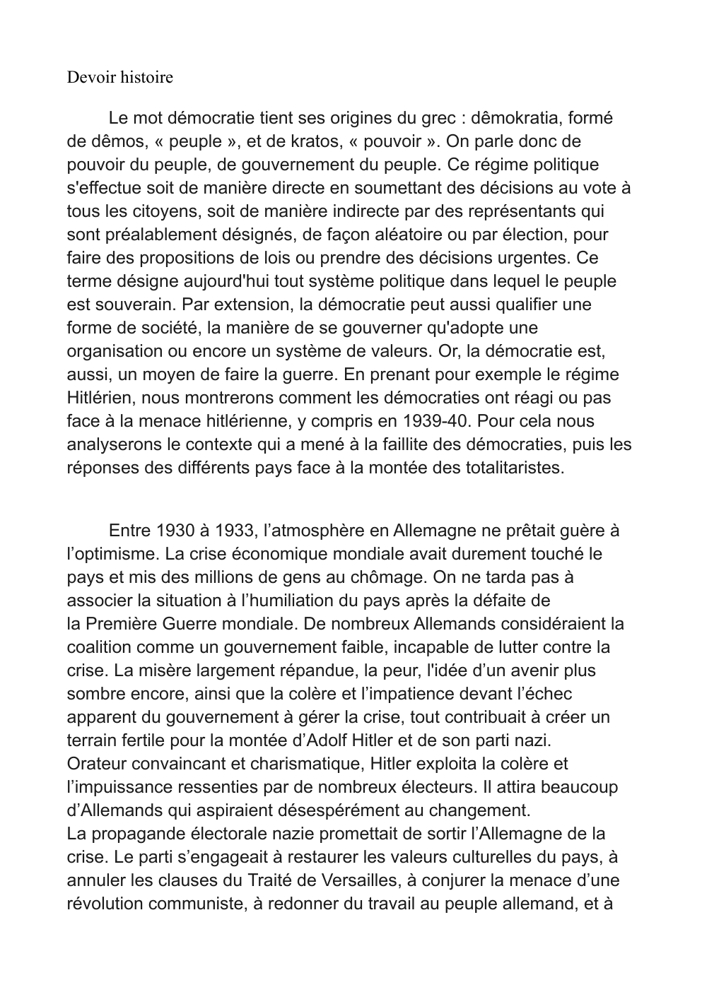 Prévisualisation du document La faillite des démocraties