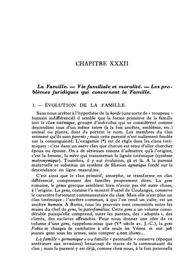 Prévisualisation du document La Famille. — Vie familiale et moralité. — Les problèmes juridiques qui concernent la Famille.