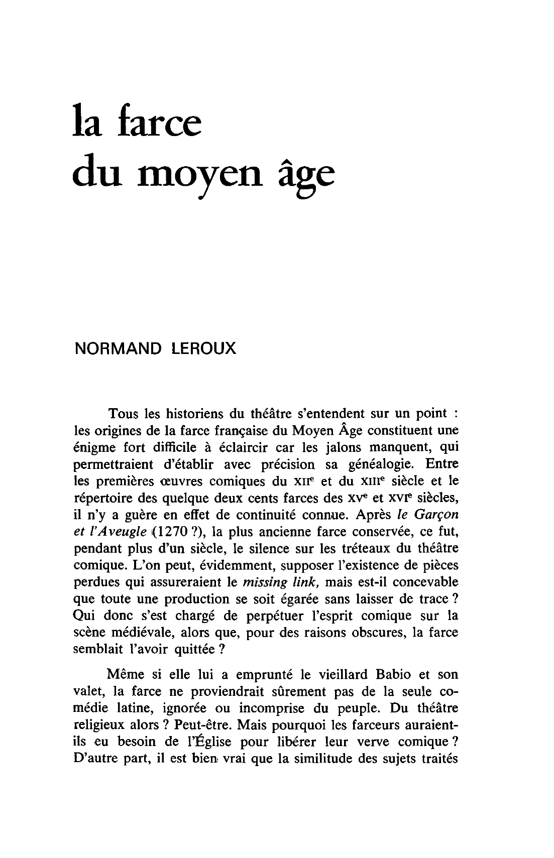 Prévisualisation du document LA FARCE AU MOYEN AGE