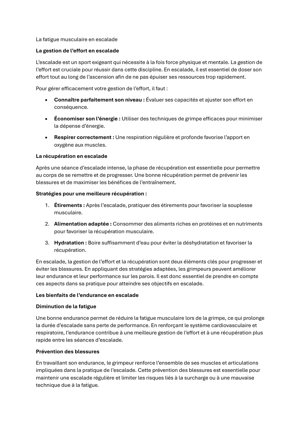 Prévisualisation du document la fatigue musculaire en escalade