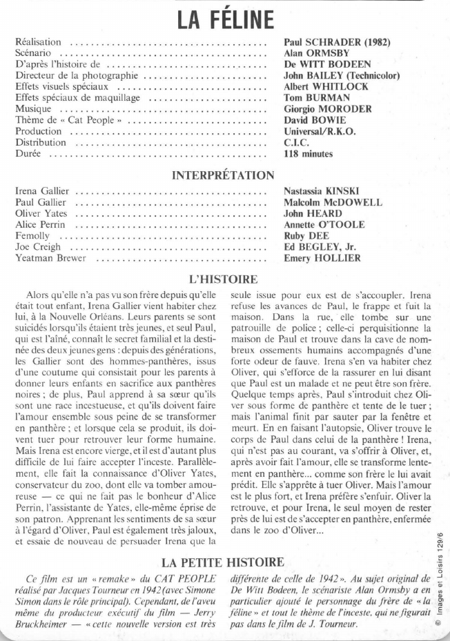 Prévisualisation du document LA FÉLINE