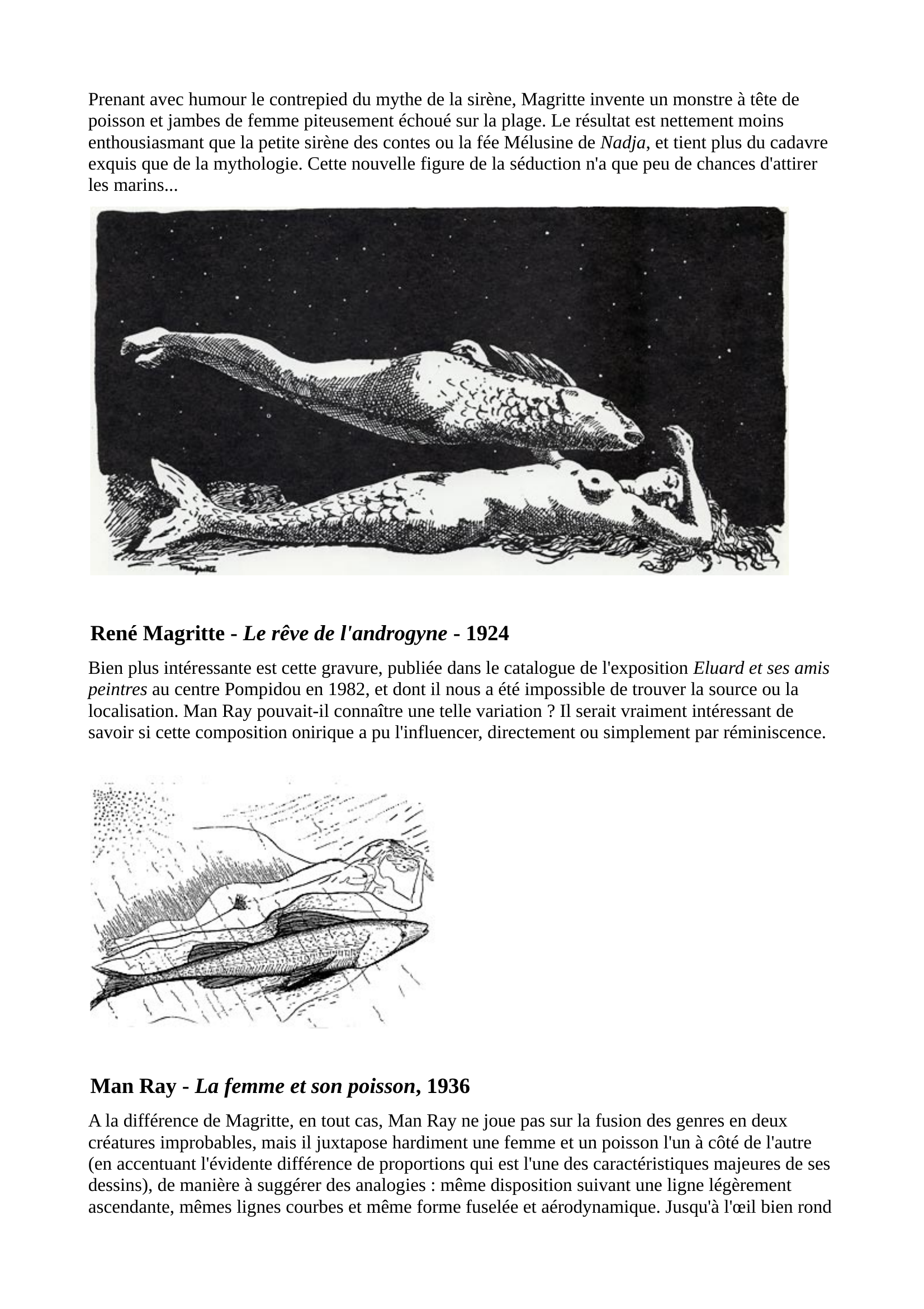 Prévisualisation du document La femme et son poisson, Eluar, Man Ray, les mains libres