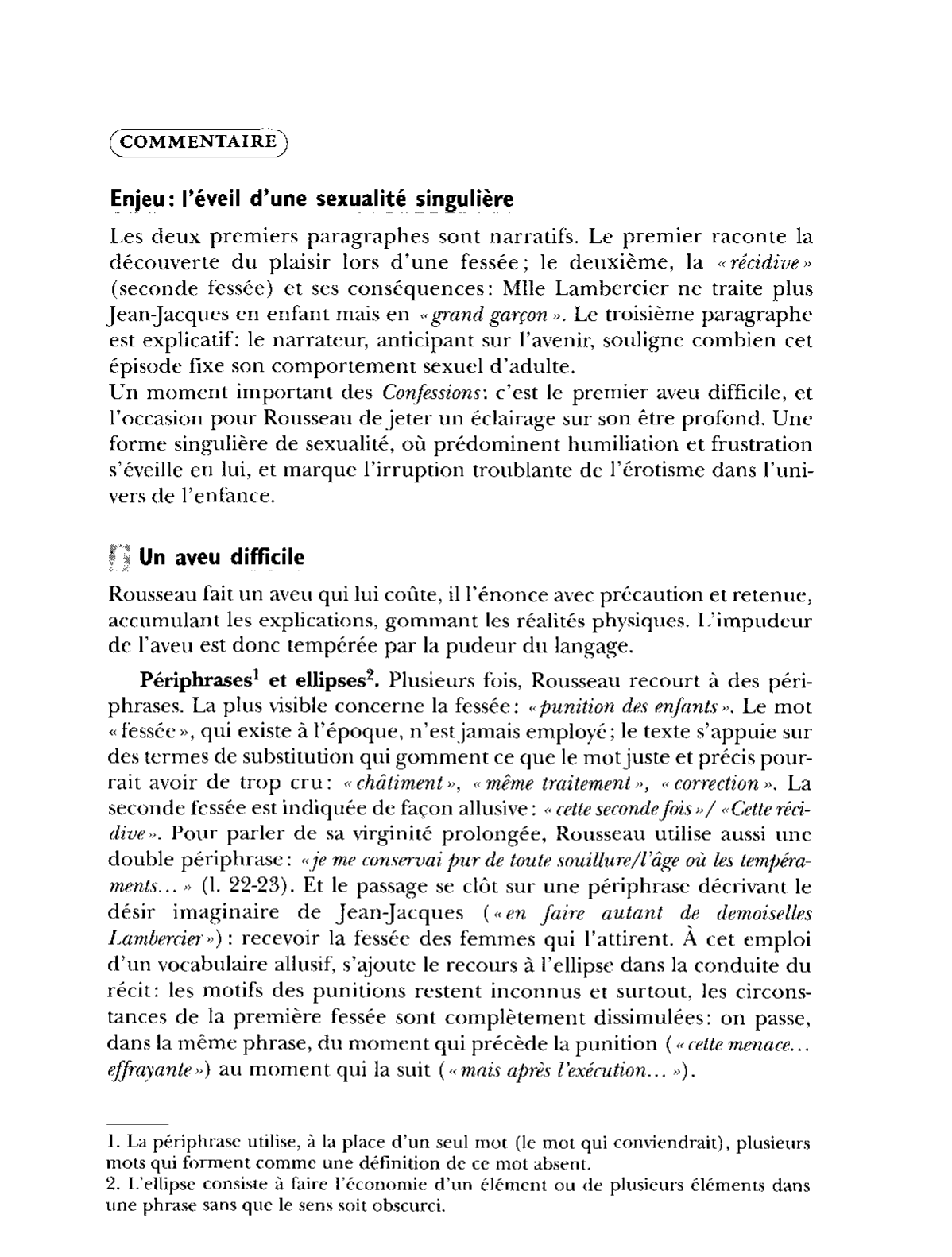Prévisualisation du document La fessée  Livre I, Folio (Gallimard), pp. 44-46 - Confessions de Rousseau