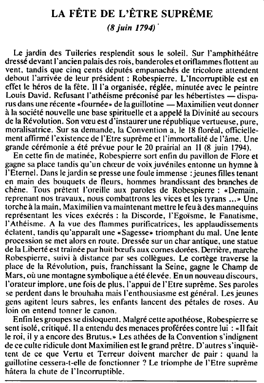 Prévisualisation du document LA FÊTE DE L'ÊTRE SUPRÊME(8 juin 1794) - HISTOIRE.